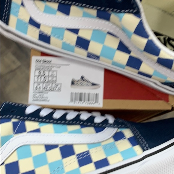 VANS OLD SKOOL CHECKERBOARD Blue Topaz men’s - Picture 16 of 16